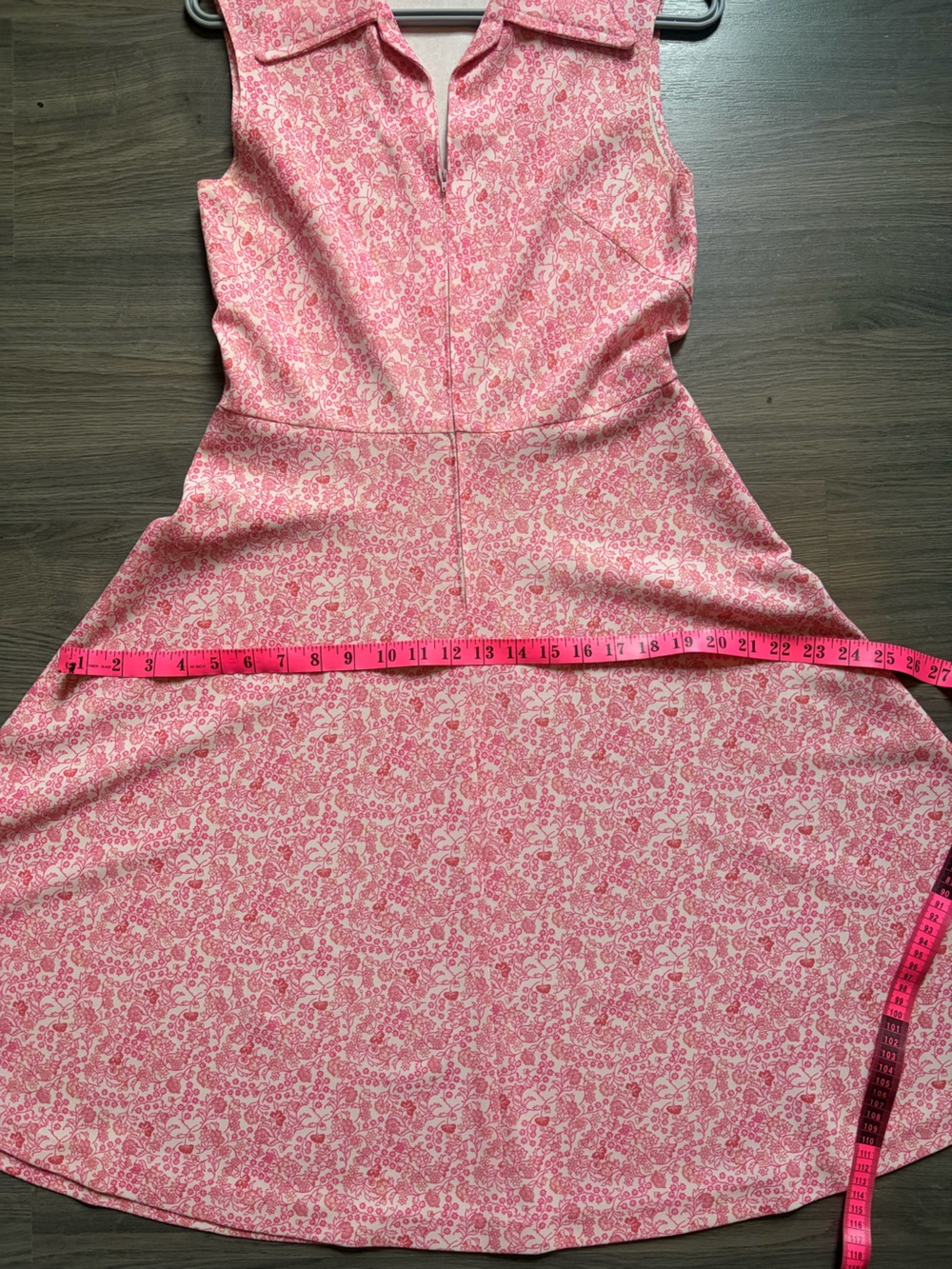 Vintage 1960s Pink Floral A-Line Dress Size M-L - Picture 5 of 9